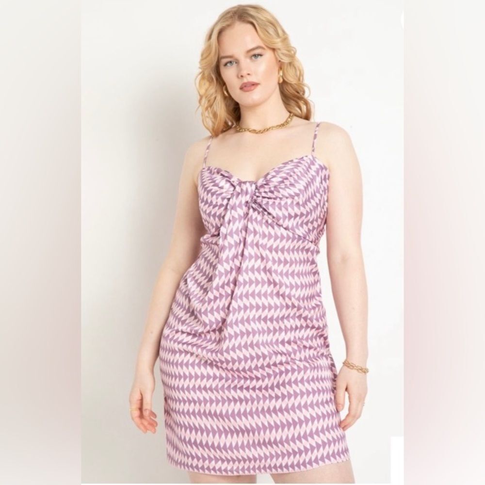 Eloquii - Satin Draped Mini Dress - Plus size 20 - Picture 4 of 9